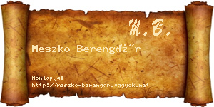 Meszko Berengár névjegykártya